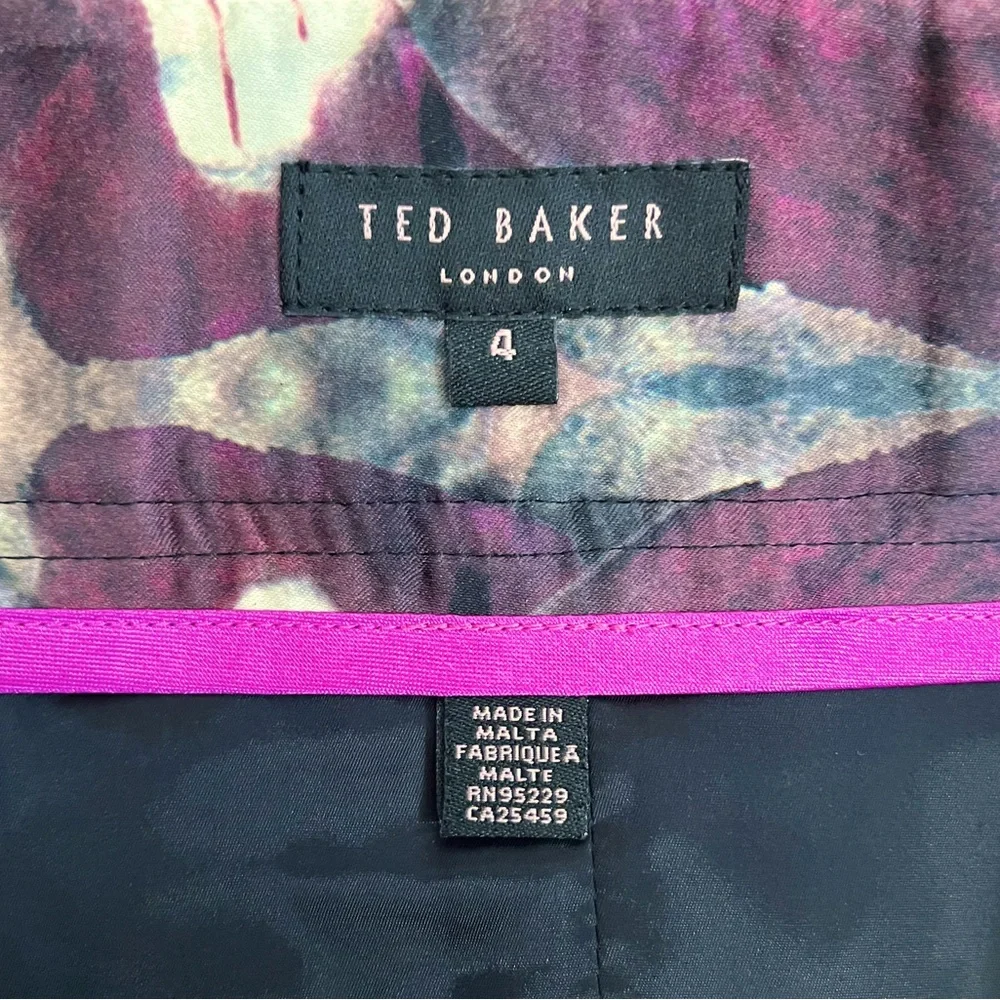 Ted Baker London Microfiber Black Poly Midi Pencil Skirt